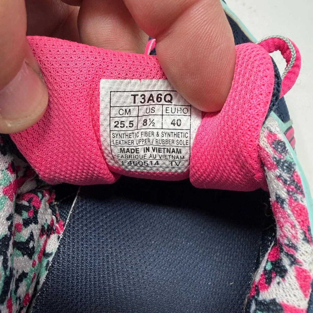 ASICS Gel-Frantic 7 Womens Running Shoes Navy Blue Pink T3A6Q Size 8.5